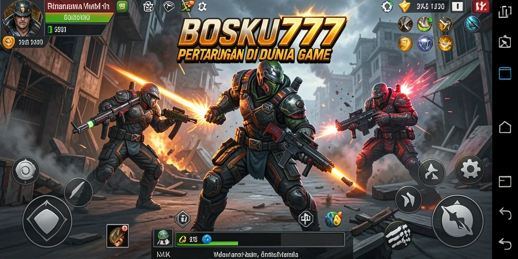 Tampilan pertarungan epik di BOSKU777 dengan karakter yang kuat.