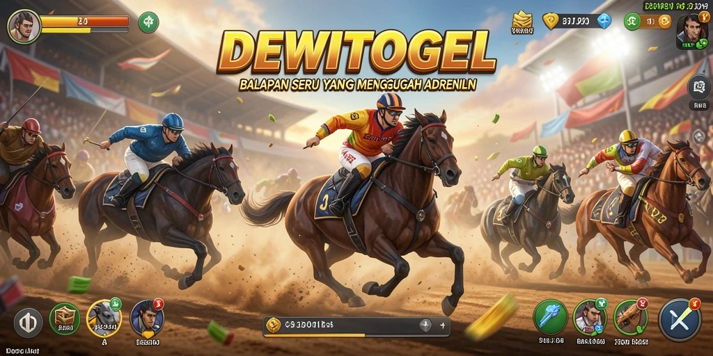 Screenshot gameplay DEWITOGEL yang menampilkan aksi balapan yang mendebarkan.