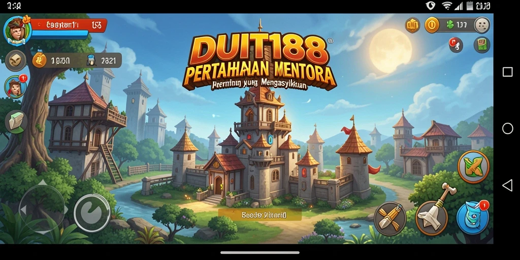 Tampilan gameplay <strong>DUIT188</strong> yang seru dan menegangkan dalam pertahanan menara.