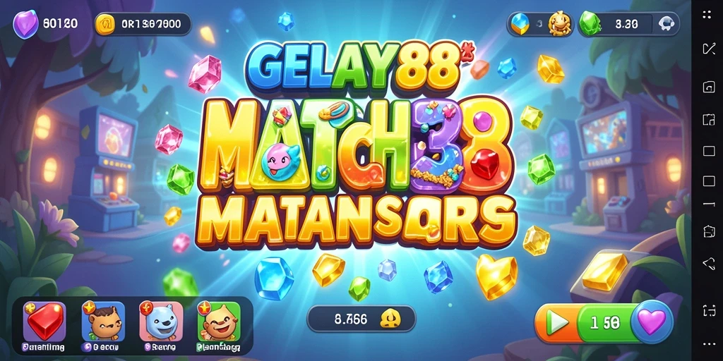 Screenshot gameplay GELAY88 yang menarik dengan elemen Match-3.