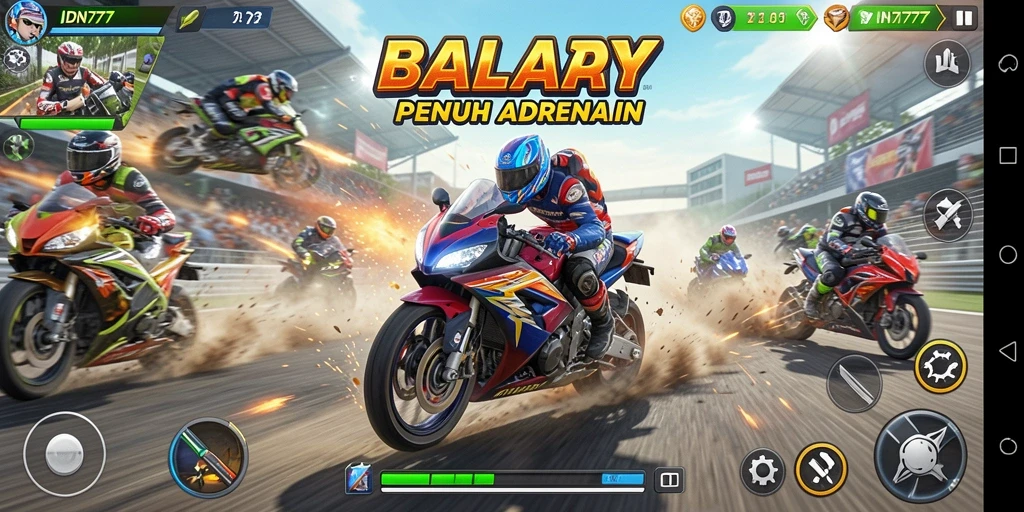 Gameplay motor racing yang seru dan menegangkan di IDN777.