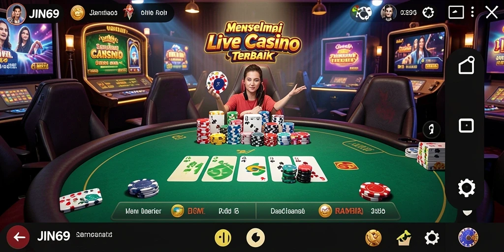 Tampilan menarik dari gameplay Live Casino di JIN69.