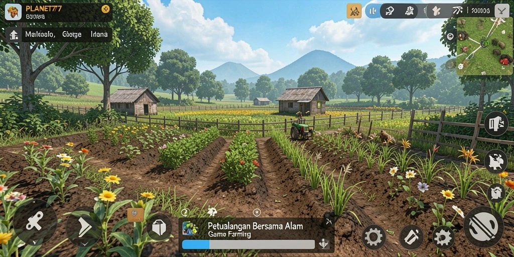 Tampilkan gameplay menawan di ladang yang subur dan produktif.