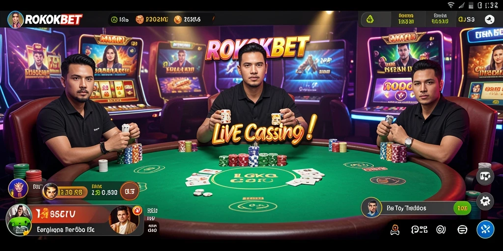 Tampilan live dealer yang menarik di ROKOKBET.