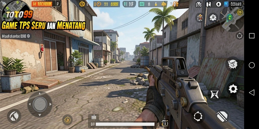 Screenshot utama TOTO99 menampilkan aksi gameplay TPS yang mendebarkan.