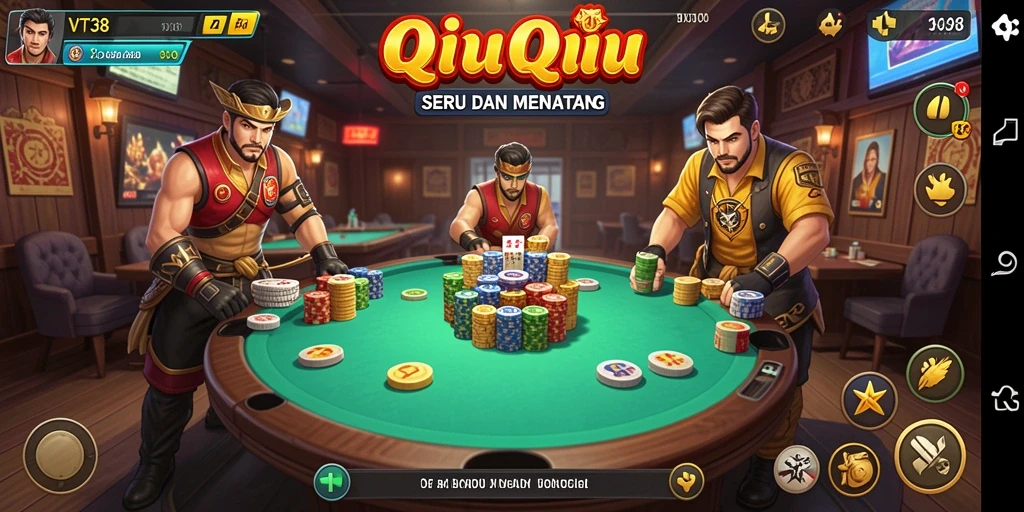 Tampilan gameplay QiuQiu yang seru dan interaktif.