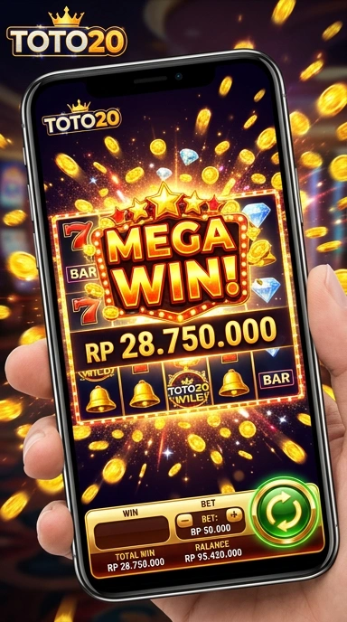 Tampilan utama aplikasi toto20 dengan navigasi mudah.
